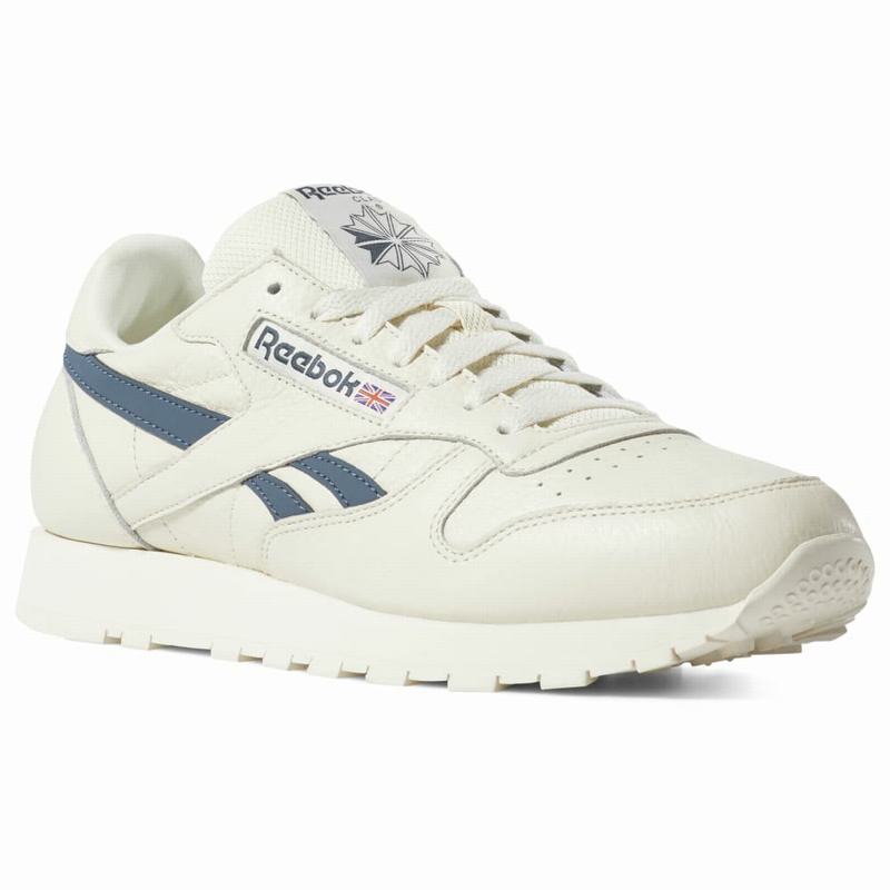 Tenisi Reebok Classic Leather Barbati Albi/Albastri Romania NX8214SP